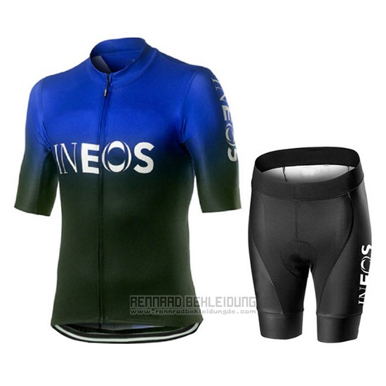 2019 Fahrradbekleidung Castelli Ineos Shwarz Blau Trikot Kurzarm und Tragerhose - zum Schließen ins Bild klicken